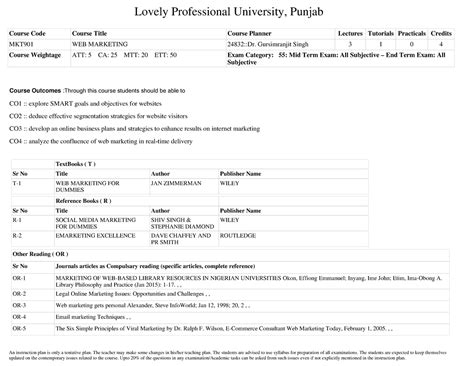 MKT901 WEB Marketing - Lovely Professional University, Punjab Course ...