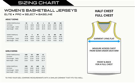 Women's Basketball Jersey Size Guide - Prodigy Athletic Gear