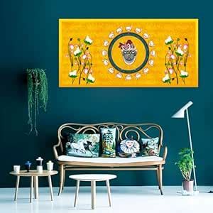 Traditional Govardhan Nath Ji with Cows Pichwai Art Painting on Canvas ...