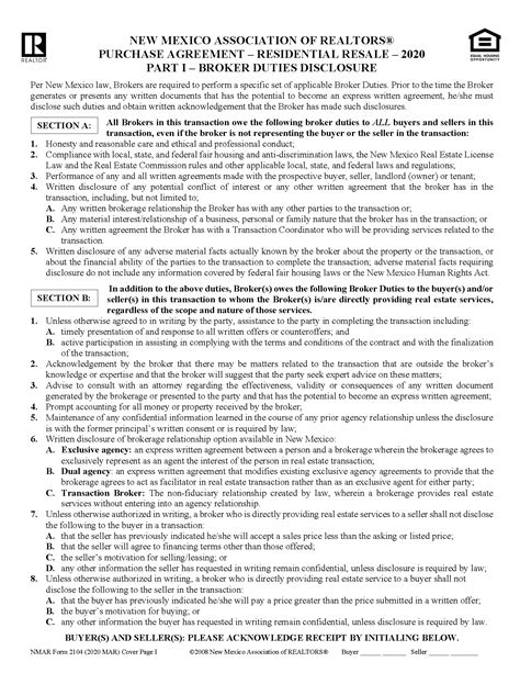 Free New Mexico Residential Purchase and Sale Agreement | PDF | Word