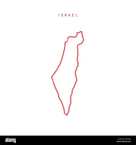 Israel outline map. Israeli red border. Country name. illustration Stock Photo - Alamy