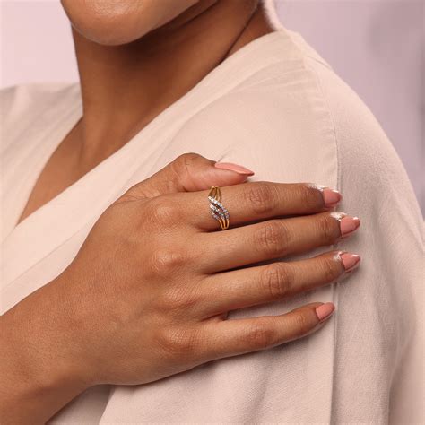 Draped Radiance 14 Kt Gold & Diamond Ring