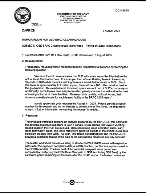Department of Defense Clearinghouse Response: DoD Clearinghouse ...