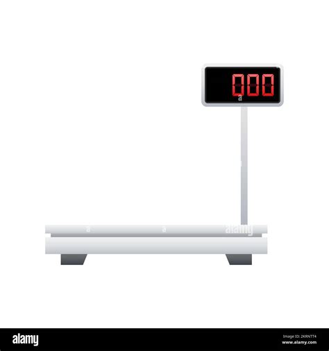Electronic weight scale for cargo. Platform scale. Shipping. Vector stock illustration Stock ...