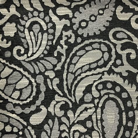 Sydney - Modern Paisley Pattern Chenille Upholstery Fabric by the Yard