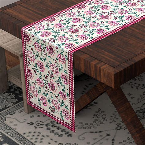 Cotton Table Runner for Center/Dining Table (33 x 180 Centimeter) (Pin ...
