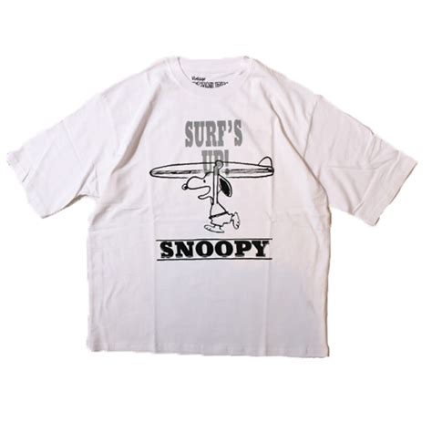 JOHNBUL PEANUTS SURFS UP Tシャツ（ホワイト）[JT252C04] | TSUGU