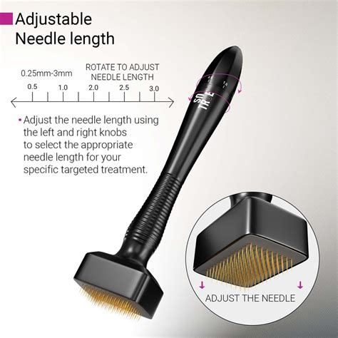 Derma Stamp | Adjustable Titanium Coated Needles - 0.25mm to 3mm