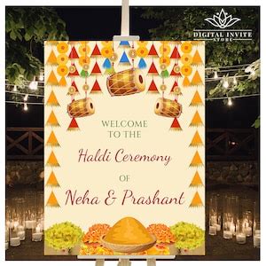 Buy Haldi Welcome Sign as Sangeet Party Signages Indian Haldi Online in ...