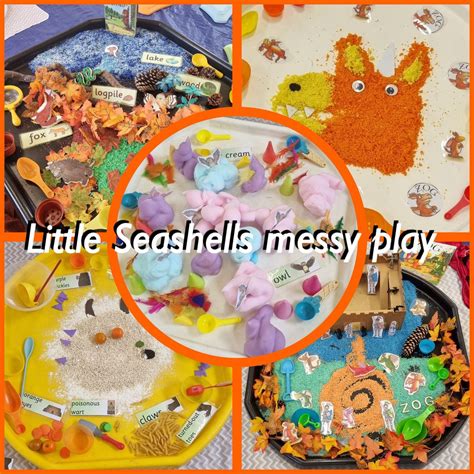 The Gruffalo meets Zog half term special , Little Seashells Messy Play ...