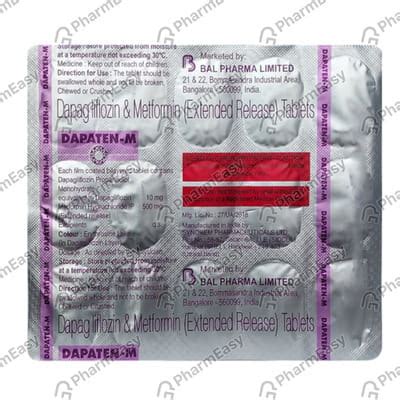 Dapaten M 10/500mg Strip Of 15 Tablets: Uses, Side Effects, Price ...