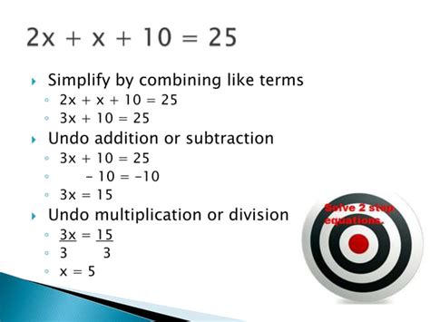 Image result for Solving 2 Step Equations Explained