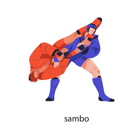Premium Vector | Sambo fight sport combat men fighters battle ...