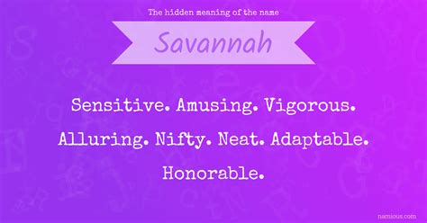 The hidden meaning of the name Savannah | Namious