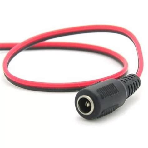 Female DC Jack Connector with 9-Inch Cable – 5.5mm × 2.1mm Barrel ...