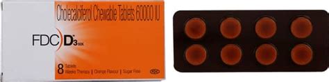 Fdc D3 60000 IU Chewable Tablet (8): Uses, Side Effects, Price & Dosage ...