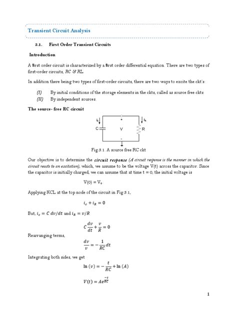 Image result for First Order Transient Analysis