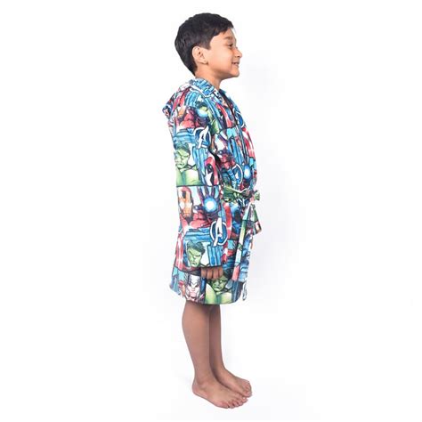 Buy SPACES Kids Cotton Avengers Print Bath Robe - S from Spaces at just ...