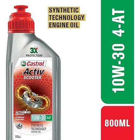 Castrol Activ Stop-Start 4T 10W-30 Engine Oil for Bikes (900 ml ...