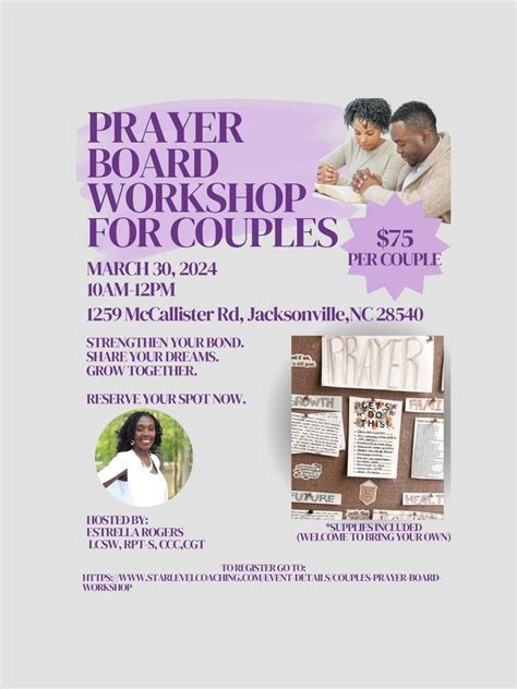 Couples Prayer Board Workshop, 1259 McCallister Rd, Jacksonville,NC ...