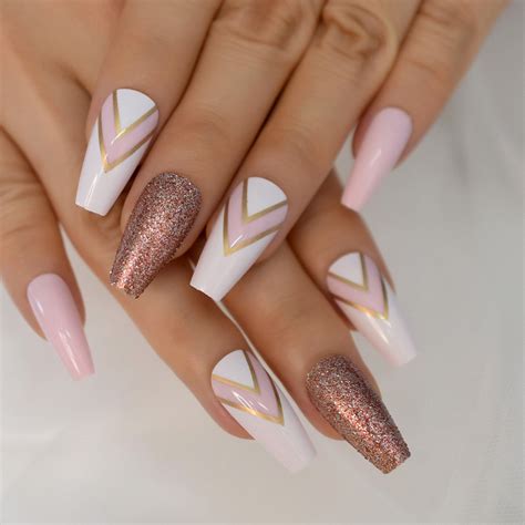 Babe Pink Nails Fake Nails Luxury Press On Nails Glitter Nails ...