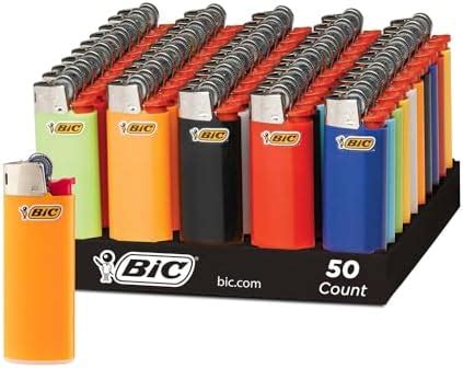 BiC Pocket Lighter | Mini J5 Pack of 50 | Multi Colour | Ideal Lighter ...