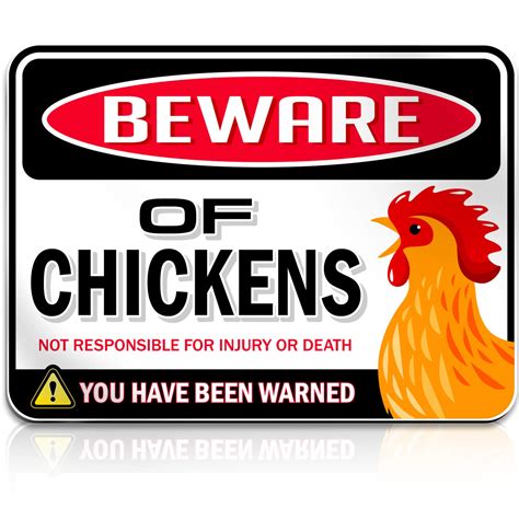 Bigtime Signs Beware of Chickens PVC Warning Sign 9""x12 - Walmart.com
