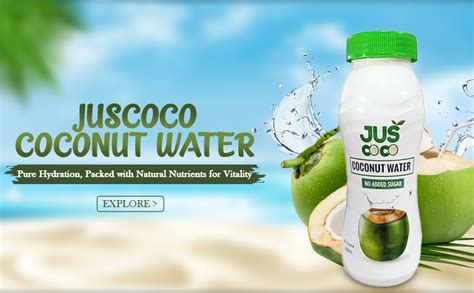 Juscoco Tender Coconut Water with No Added Sugars - 200ml x 24 : Amazon ...