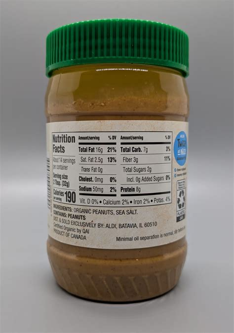 Simply Nature Organic Creamy Peanut Butter | Aldi Reviewer