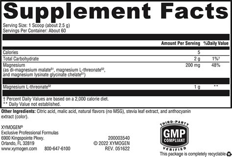 Buy XYMOGEN OptiMag Neuro Magnesium Powder - Magnesium L-Threonate ...