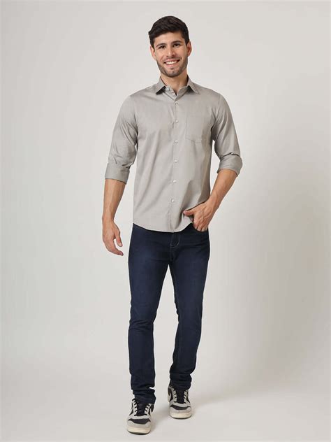 Premium Cotton Satin Grey Shirt – AM SWAN
