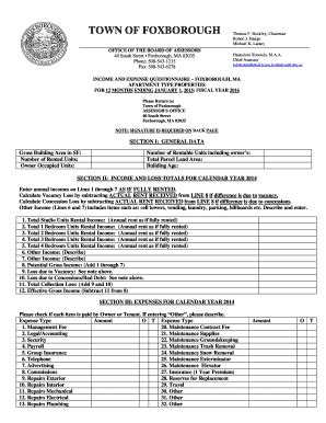 Fillable Online foxboroughma I&E Form for Apartments - Town of ...