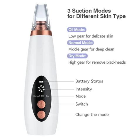 Professional Battery Operated Blackhead Remover Dermasuction Machine W ...