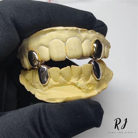 925 Sterling Silver Custom Fitted Single Tooth Cap Grillz Set Real 2 Two Canine K9 Teeth With ...