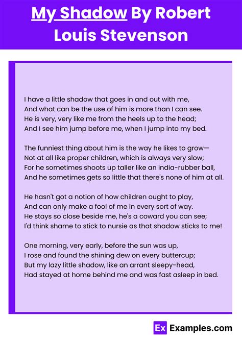 My Shadow Poem by Robert Louis Stevenson to Download