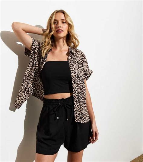 Brown Leopard Print Short Sleeved Shirt | New Look