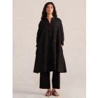 Off White Woven Cotton Kurta with Slip and Pants- Set of 2