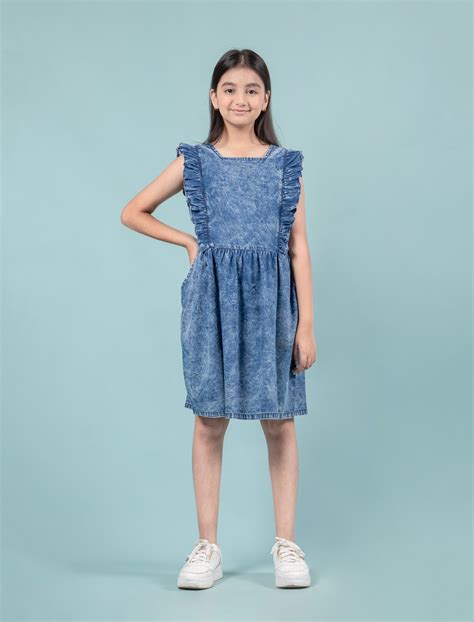 Stylish & Trendy Denim Frill Dress for Girls Kids – Shop Tweeny Mini