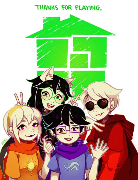 rose lalonde, jade harley, dave strider, and john egbert (homestuck ...
