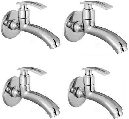 Gold Bell Fish Long Body Bib Cock Taps with Wall Flange + Teflon Tape ...