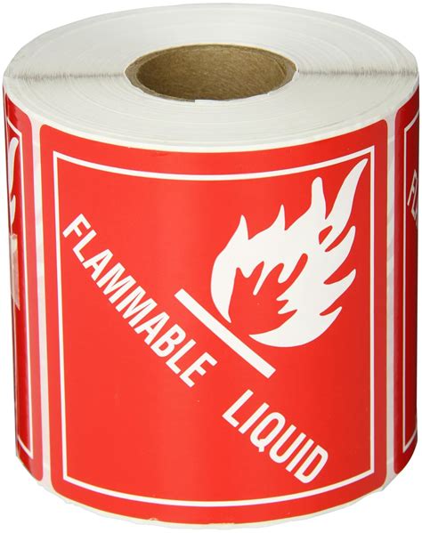 Tape Logic DL5780 Subsidiary-Risk DOT Label, Legend "Flammable Liquid ...