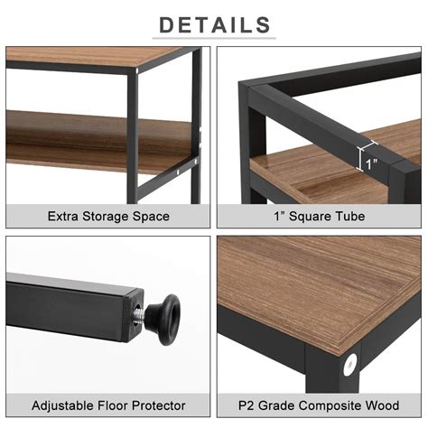 Computer Desk with 4 Tier Storage Shelves - 41.7'' Student Study Table ...