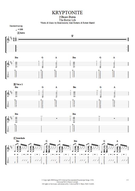 Image result for Kryptonite Guitar Tutorial