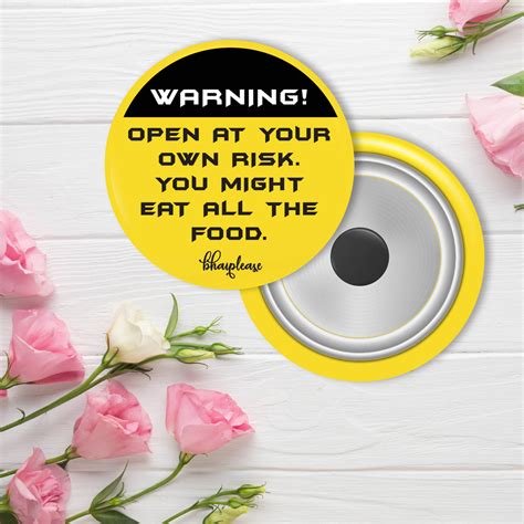 Open at your own risk Round Fridge Magnet – Bhai Please India