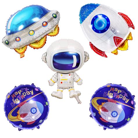 Party Propz Large Space Theme Foil Balloons-5 Pcs,Happy Birthday ...