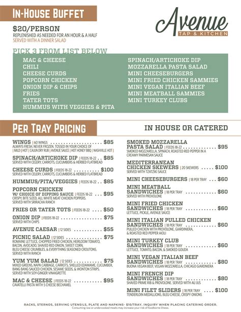 Parties & Catering – Avenue Tap & Kitchen