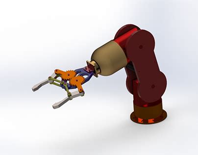 Robot Arm SolidWorks Simulation 的图像结果