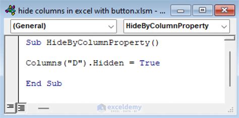 Image result for Use Command Button to Hide Columns Using VBA in Excel