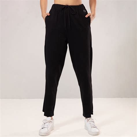 Nykd by Nykaa Cotton Terry Jogger with Adjustable Waist & Hi-low Hem D
