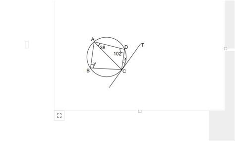 In the given figure, ∠CAD = 38 and ∠D = 102. CT is a tangent to the ...